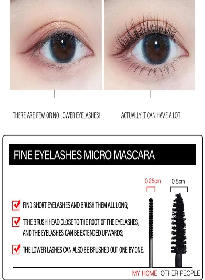 GHFCZOO Waterproof Ultra Fine Black Mascara for Short Lashes - Skinny Brush for Tiny Eyelashes, Lengthening & Thickening - Image 5